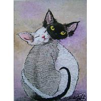 猫、宠物肖像油画、宠物画像