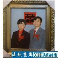 结婚照纯手绘油画,新婚礼品