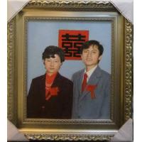 结婚照纯手绘油画,新婚礼品