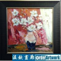 瓶花-红白,当代中国著名油画家王柏松