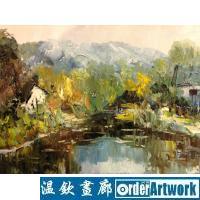 家乡小河,当代中国著名油画家王柏松