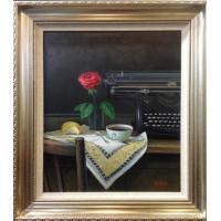 打字机和玫瑰,青年画家沈桂南