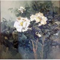白花,当代著名画家王柏松原创花卉