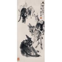 黄胄七头毛驴