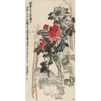 吴昌硕-沈香亭牡丹图 纸本