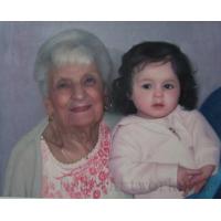 奶奶和孙女照片手绘肖像油画定制