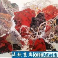 幻景,王柏松手绘原创大写意抽象意象山水风景油画收藏,中国传统礼