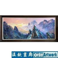 锦绣山河,年度画家王柏松手绘原创写意山水风景中国油画,收藏礼物