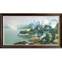 青山绿水,王柏松独创手绘原创山水风景油画收藏,写意绘画意象表现