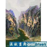 峡谷,董仙舟手绘原创肌理感风景精品油画收藏,软装饰风水配画礼品