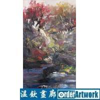 秋韵，年度油画家王柏松写意手绘原创山水风景中国油画,艺术收藏礼