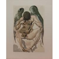 《堕落天使 The fallen angel》，超现实主义艺术家萨尔瓦多.达利 Salvador Dalí 亲签限量原创木刻版画
