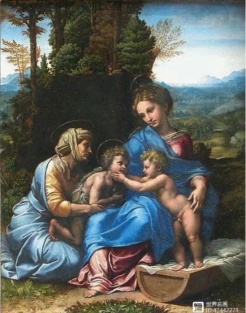 拉斐尔 Raffaello 《the small Holy Family》原作，文艺复兴后三杰